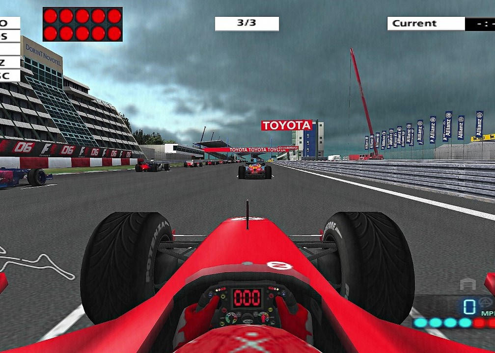 Formula One 06 recompiled: screenshot of the original game in play