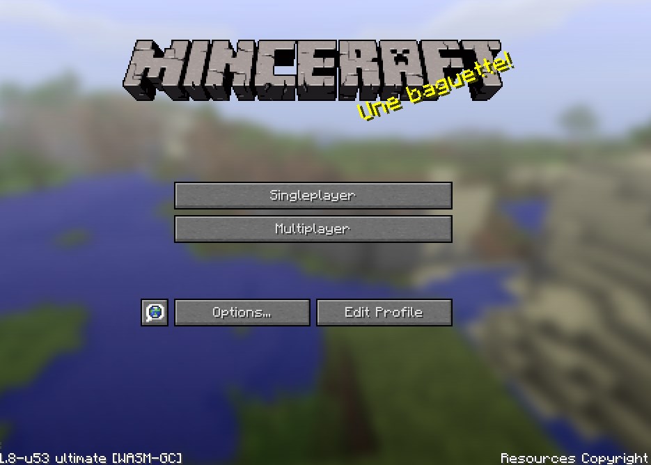 Minecraft 1.8.8 (EaglercraftX) recompiled: screenshot of the browser version in play