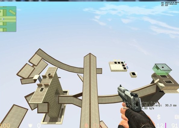 Screenshot of Counter-Strike: Source Surf (Surfd) running in the browser
