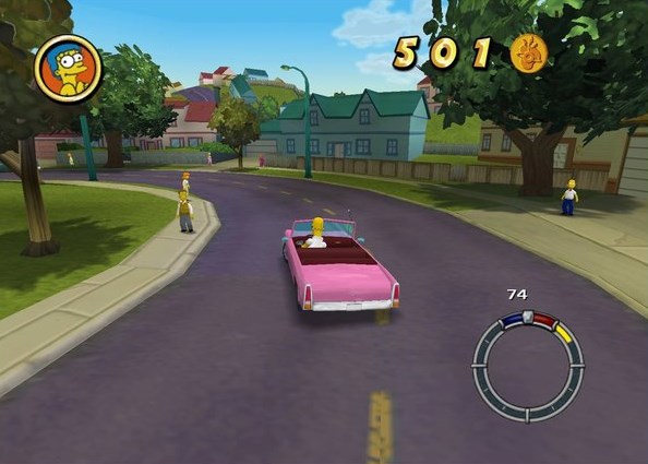 Screenshot of The Simpsons: Hit & Run running in the browser
